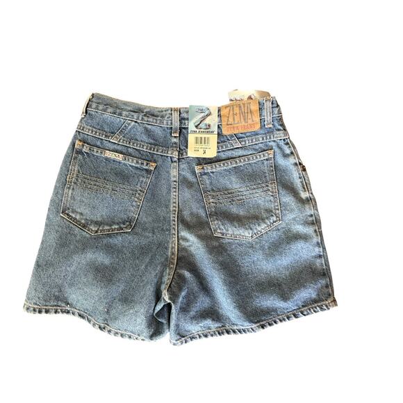 Vintage ZENA JEANS High Rise Mom Shorts Womens Waist Sz 14 NEW - Picture 2 of 3